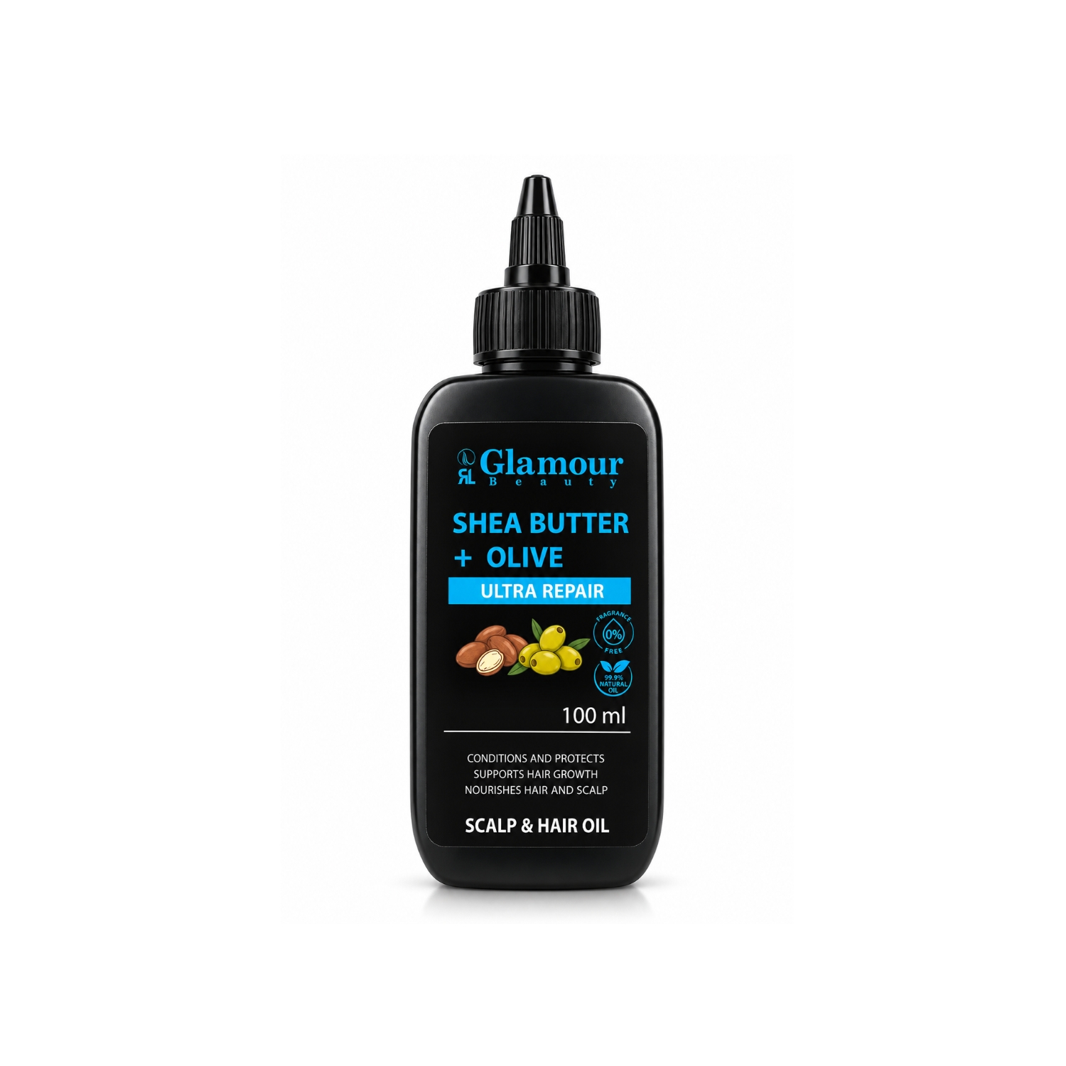 1 Glamour Shea Butter & Olive Oil Hair Oil 100 ml - Image 1